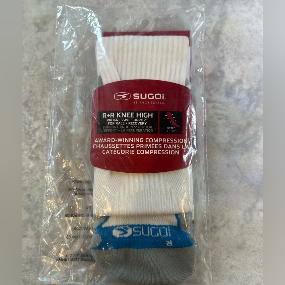 SUGOI Men's Athletic Socks - White and Blue